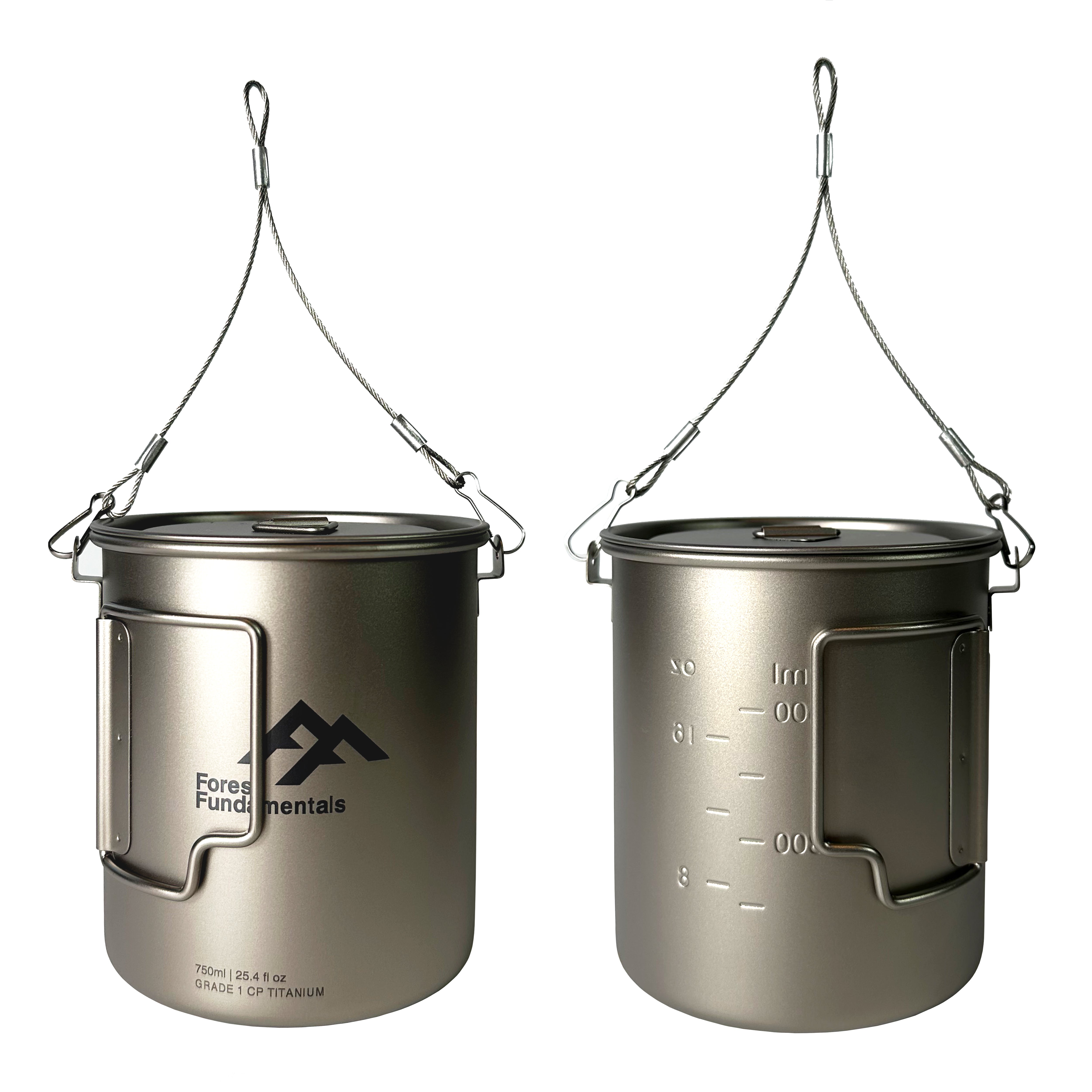 Grade 1 Titanium Nesting Cups | 750ml / 25.36 fl oz | Nests with 32oz Bottles