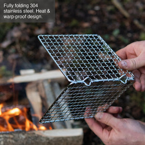 www.forestfundamentals.com Bushcraft Griddle / Grill TrailGrate™ (Folding) | Open-Fire Griddle / Grill Bushcraft UK