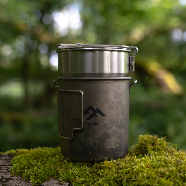 Grade 1 Titanium Nesting Cups | 750ml / 25.36 fl oz | Nests with 32oz Bottles