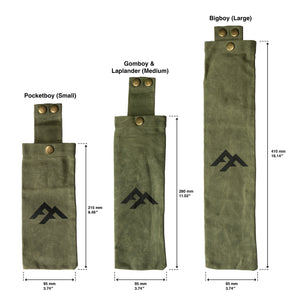 www.forestfundamentals.com Folding Saw Bags Folding Saw Bags | Compatible with Silky's POCKETBOY, GOMBOY, & BIGBOY | Waxed Cotton Canvas Bushcraft UK