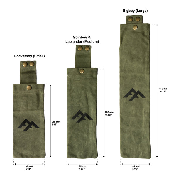 www.forestfundamentals.com Folding Saw Bags Folding Saw Bags | Compatible with Silky's POCKETBOY, GOMBOY, & BIGBOY | Waxed Cotton Canvas Bushcraft UK