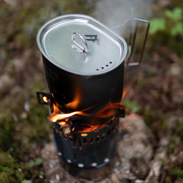 Wood Fuel with Pots, Pans, Cups & Bottles