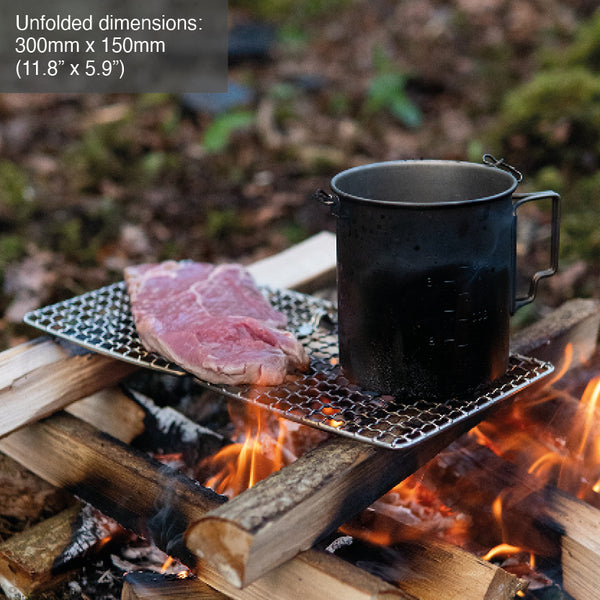 www.forestfundamentals.com Bushcraft Griddle / Grill TrailGrate™ (Folding) | Open-Fire Griddle / Grill Bushcraft UK