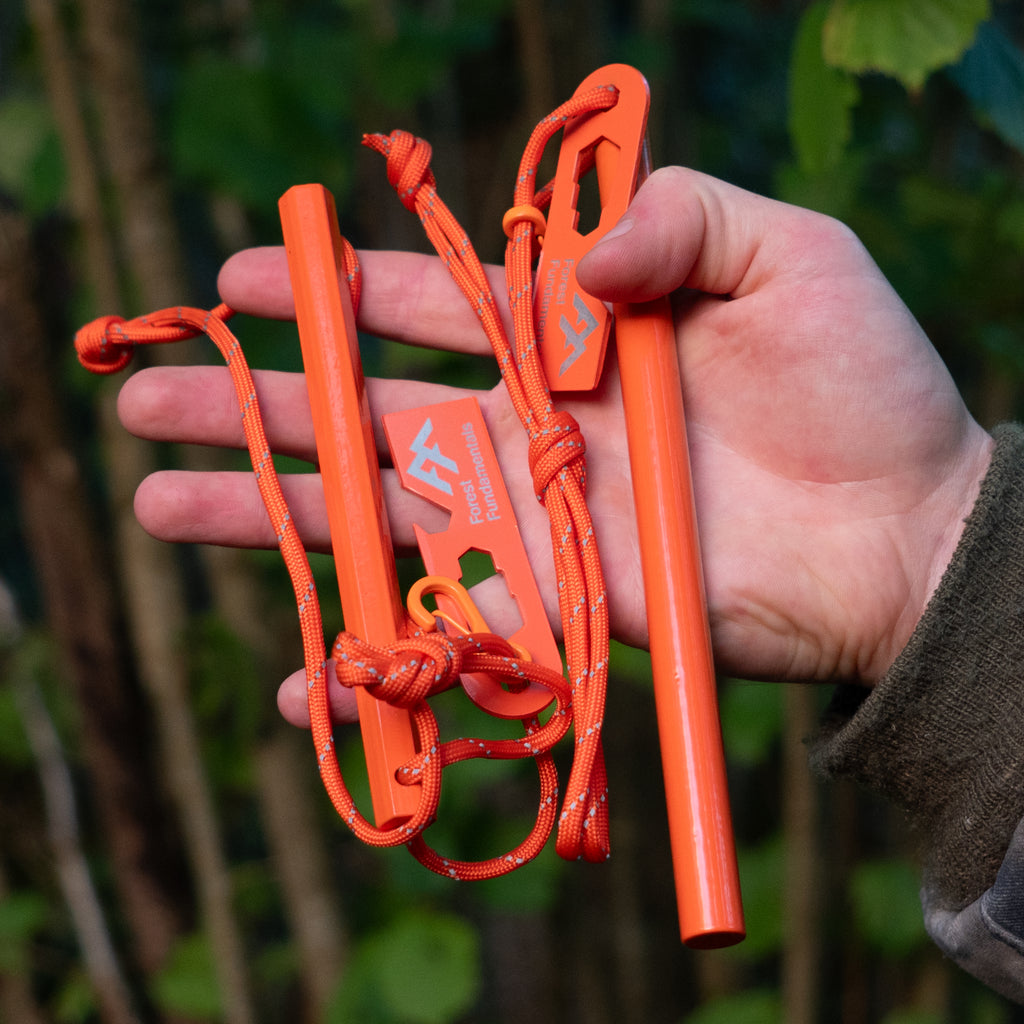 www.forestfundamentals.com High-Vis Orange Beast & Hive Fire Starter Bushcraft UK