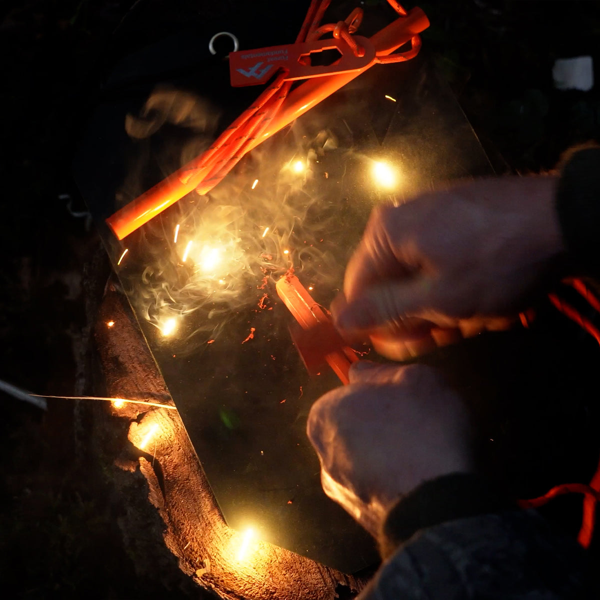 www.forestfundamentals.com High-Vis Orange Beast & Hive Fire Starter Bushcraft UK